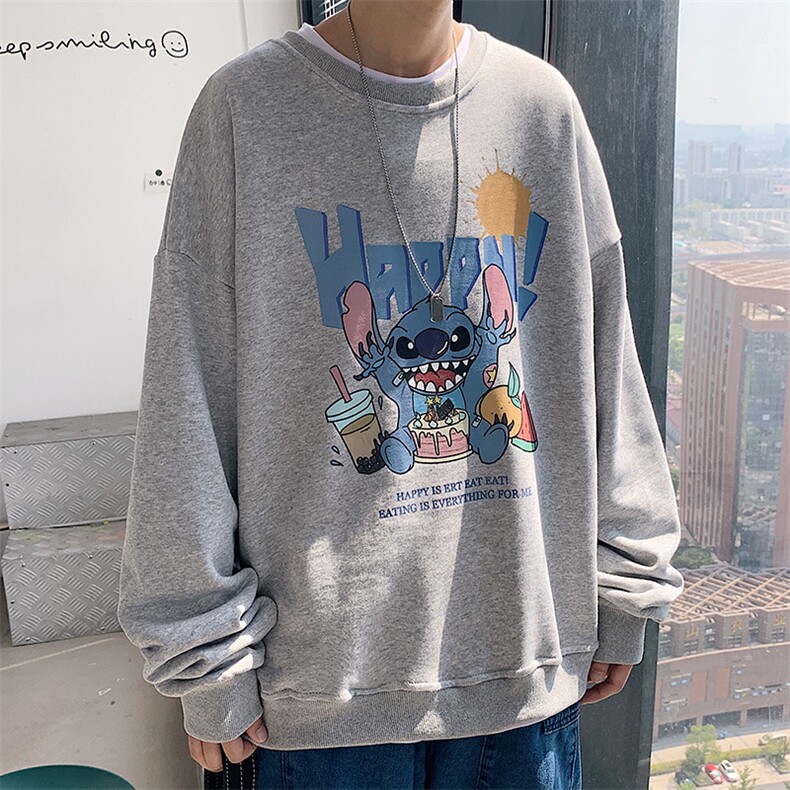S6077-P35加绒-P40春季圆领卫衣男大码韩版宽松长袖外套男,男装卫衣,电商A040
