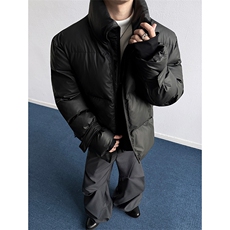 现货MYF03-P110冬季高级立领假两件双拉链保暖棉衣棉服皮外套q，男装棉衣，电商A456（原C415）