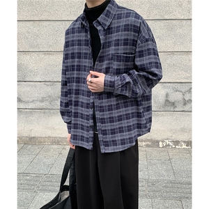 CS203 磨毛藏青色格子衬衫 P75图片