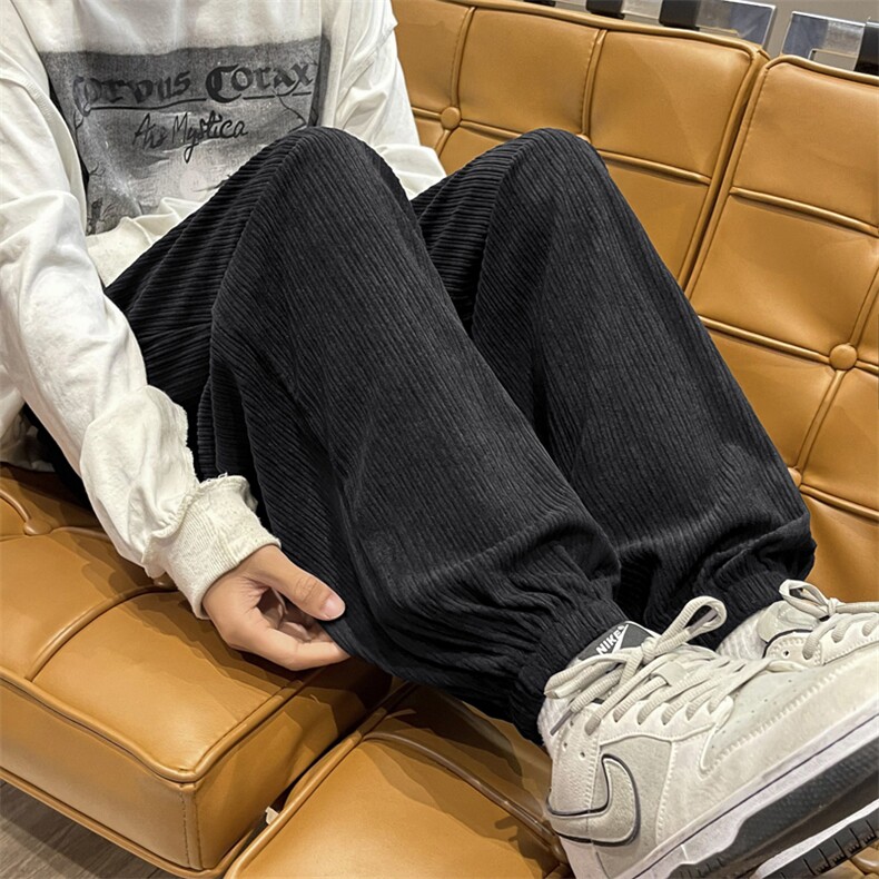 高街宽松束脚男生秋冬款加厚灯芯绒休闲裤1022特批37加绒特批45,男装休闲裤,星座718-1