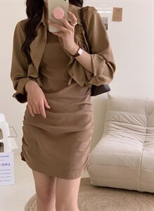 香丽迪网红chic高级感丝滑醋酸外披两件套,其它,香丽迪1