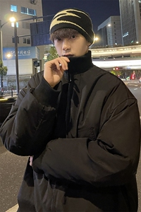 冬季外景飞行夹克棉服潮牌街头立领棒球服男宽松大码MF00373/P120图片