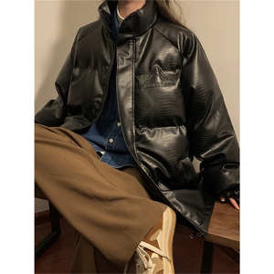 中性风暖灯鳄鱼纹钢印字母设计大码潮流棉衣男MY77728P128控168,男生宽松衬衫搭配夏季领带图片