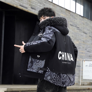 新款加绒加厚棉服男士宽松外套休闲百搭保暖图片