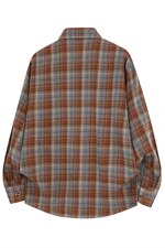 春季新款（跨境电商）格子男女情侣款潮流宽松格纹衬衣，男装衬衫，星座1107-1