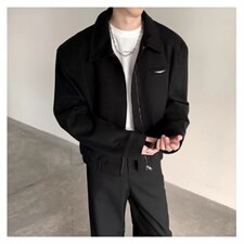 1506/Q6240/P60美式短款翻领夹克男春秋潮流休闲垫肩外套，男装夹克，星座1506