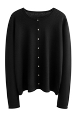 2025新款纯色简约气质女圆领羊毛开衫长袖，女装针织衫/毛衣，东远绒业