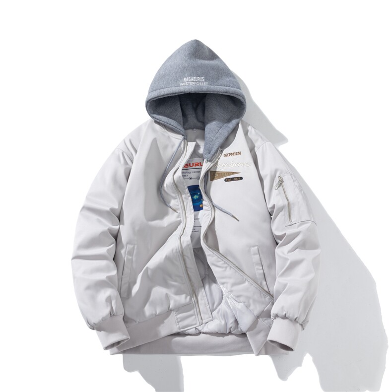 现货三色带帽可拆卸秋冬飞行服棉服情侣装夹克,男装棉衣,电商A105
