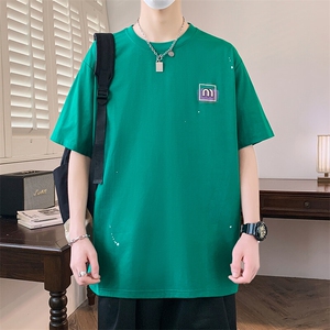 夏季男短袖t恤 高品质多工艺发泡印大码T恤衫HF8522-P34图片