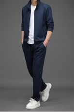 中年男士2023新款春秋翻领套装男潮流宽松运动休闲长袖外套两件套，男装休闲套装，电商B212（原钱塘6029）