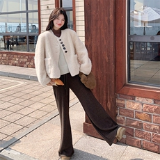冬装新款皮毛一体加厚外套-195-k298，女装皮草，2D075