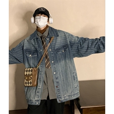 牛仔外套男春秋高街潮牌休闲夹克港风学生休闲工装上衣JK0241-P70，男装夹克，星座308B-1