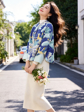 芷墨春季新款新中式盘扣设计感复古外套日常气质显瘦显瘦短开衫女，女装短外套，芷墨服饰