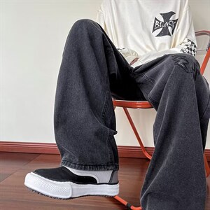 美式高街vibe风裤子高街ins痞帅牛仔裤男设计感小众直筒6230-p43图片