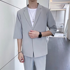 七分袖西装男外套夏季薄款轻熟韩版潮流雅痞帅气半袖短袖西服YK73，男装西服，星座1116A-2（原606A-1）
