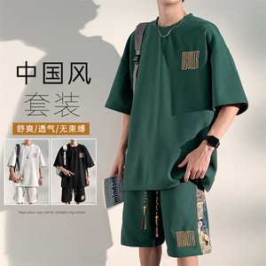 特批P35无差价大码高级感时尚小熊刺绣T恤短裤风两件套TZ058图片