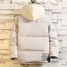 冬季假两件大码保暖带帽印花白鸭绒羽绒服Y5816-P190【特价】，男装羽绒服，电商A007