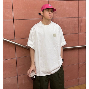 抖音得物品质夏季美式高街220克宽松纯棉潮牌印花短袖T恤MT30特15图片