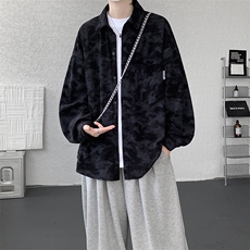 衬衫男秋季新款港风宽松大码灯芯绒扎染长袖衬衫CS8108-P42，男装衬衫，星座214-3