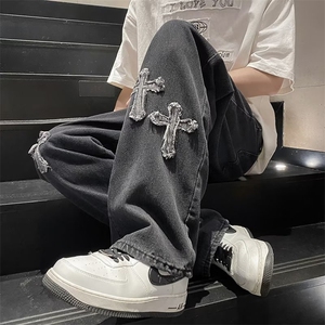 美式牛仔裤男春秋新款休闲直筒裤QN22P40图片