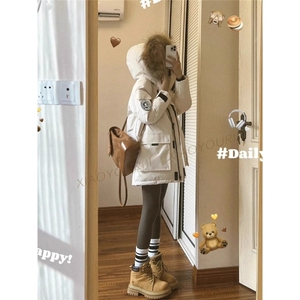 今年流行设计感小众工装羽绒棉服女2025冬新款情侣宽松加厚派克服图片