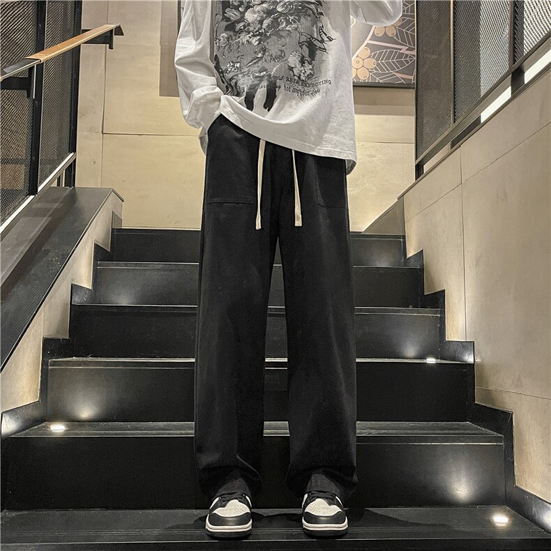 高街港系男裤！纯棉休闲拖地裤时尚纯色百搭  K670特批35图片