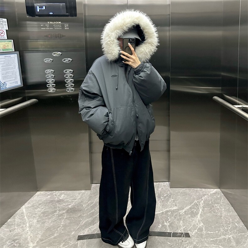 A584-P108大毛领连帽棉服外套上衣防泼水防风上衣,男装棉衣,星座911