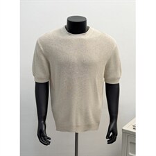 现货老钱风棉麻T恤圆领针织衫短袖T2533-特P35，男装T恤，星座1212