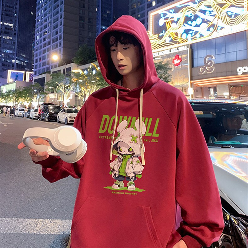 已注册得物抖音直播高品质港风男宽松连帽卫衣外套W5011P45控68,男装卫衣,电商C408(原B339-1)