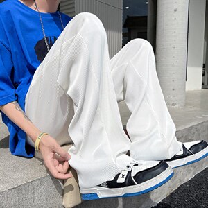 B221 抖音高品质 夏装新款男女情侣款冰丝拖地长裤子 LK22024-P50图片
