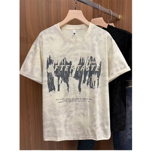 M429-P35短袖t恤男潮牌夏季宽红潮流ins简约印花上衣图片