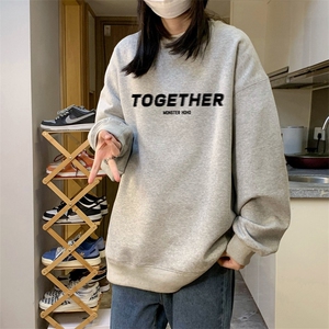 中性风！抖音直播高品质重磅卫衣男圆领卫衣女XW395-P45图片