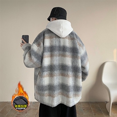 【新增夹棉】MY111-P108控138夹棉P118毛呢格子红大衣加厚外套，男装毛呢大衣，电商D232