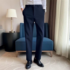 轻熟风小西裤长裤商务正装韩版修身小脚裤九分男士西装裤A1-P45