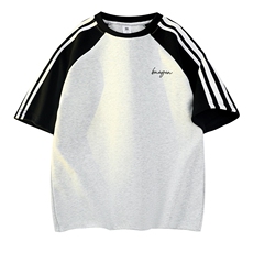 白花灰拼黑袖