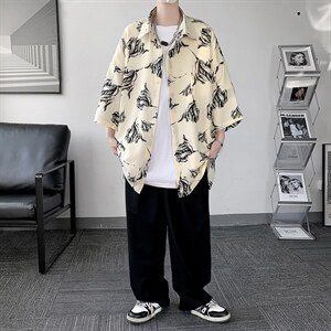 花色短袖衬衫港风日系设计感小众衬衣潮ins痞帅宽松 A071-C41-P38图片