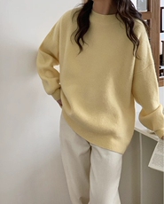 2025年秋季常规套头宽松圆领时尚百搭通勤简约休闲，女装羊毛衫，梵泰羊绒