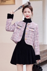 【新款现货】2023秋冬装粗花小香风套装显瘦外套半身裙两件套，女装套装/套裙，众宇琦