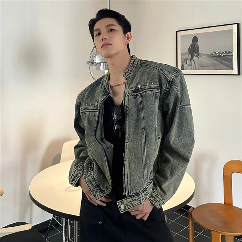现货不缺货水洗牛仔衣宽松做旧牛仔外套1209-1-JK12-P78(网图),男装工装外套,星座1209-1
