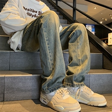 主推差价大抖音高品质现货黄泥色牛仔裤宽松GK01-P60限价78，男装牛仔裤，星座310A-1