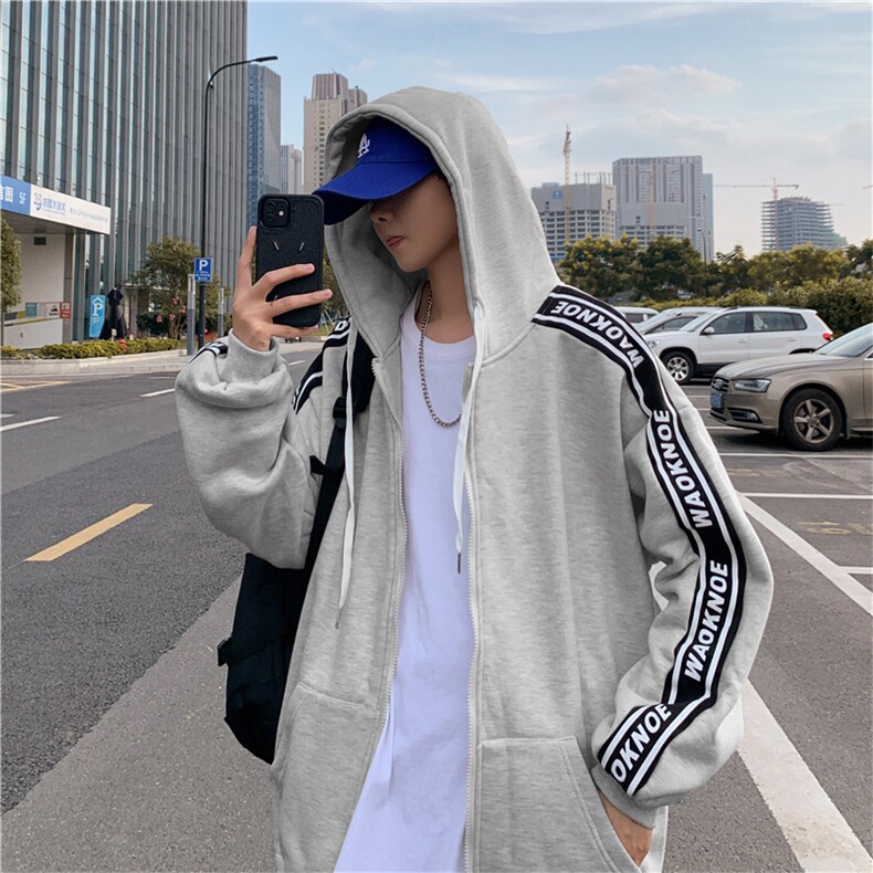 棒球服外套男春秋连帽夹克港风宽松百搭网红开衫卫衣JK009-P40,男装夹克,星座308B-1