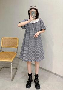 格子连衣裙,女装连衣裙,与跃