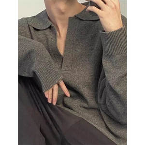 POLO领毛衣慵懒风V领针织毛衣 MY2323 特P52图片
