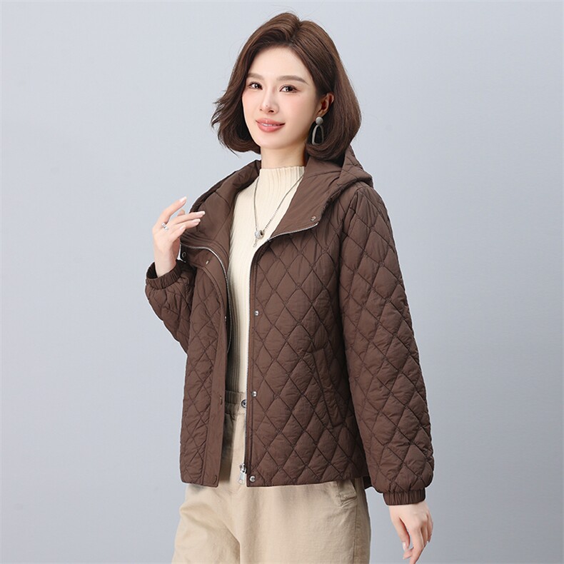 2024年冬季新款时尚休闲保暖连帽小棉服,女装棉衣/棉服,依恋蒂丝