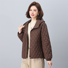 2024年冬季新款时尚休闲保暖连帽小棉服，女装棉衣/棉服，依恋蒂丝