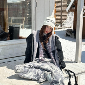 现货高品质美式高街冬季重磅座山雕大毛毛领pu皮棉衣男女加厚外套图片