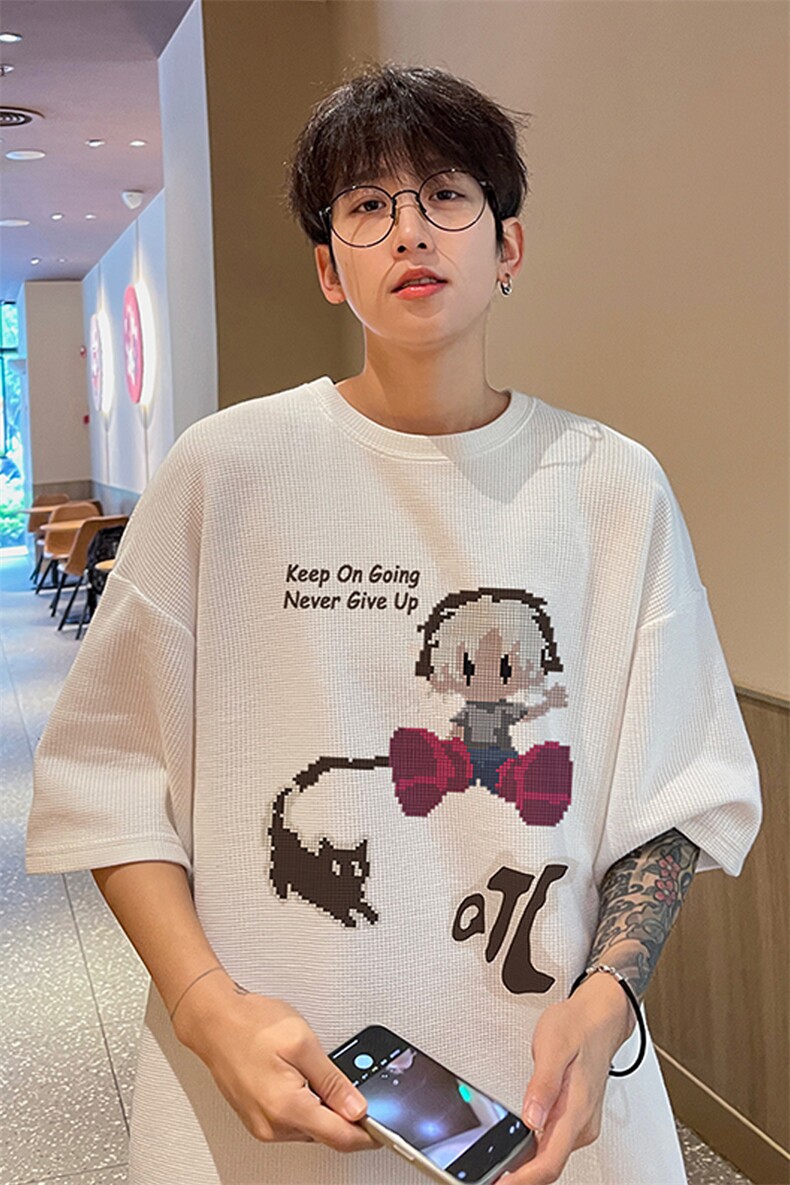 量大优！供视频！港风华夫格短袖T恤半袖男HT160-特P18,男装T恤,电商B367