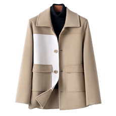 2025年秋季新款拼色针织羊毛大衣外套时尚休闲通勤百搭，男装毛呢大衣，诗洋大衣