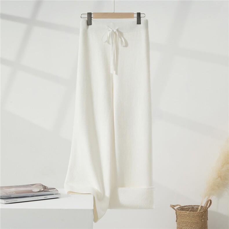 2025年秋季时尚不对提前简约休闲重工加绒加厚阔腿裤，女装休闲裤，欣美羊绒
