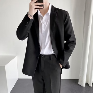轻熟风休闲小西装男生秋季西服单西修身韩版痞帅气潮流外套男 X38图片